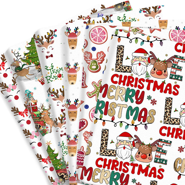 1pc Christmas Deer Series Reindeer Light Bulbs Pattern Quilting Fabric-17.7x19.68inch(45x50cm) Polyester Cotton Craft Fabrics festival DIY Handmade Projects Doll Clothes Fabric Precut For Patchwork Craft(108gsm)