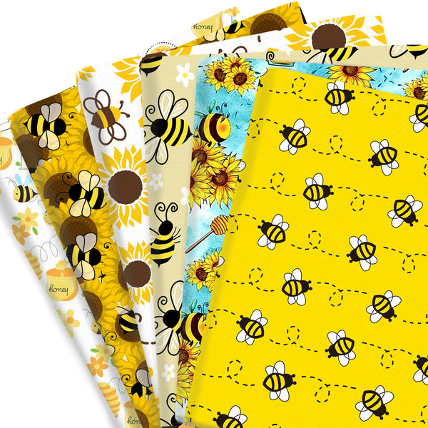 1pc 19.68x17.7inch Sunflower Bee Animal Yellow Series Pattern Quilting Fabric Cotton Craft DIY Handmade Doll Clothes Fabric Precut For Patchwork DIY Handmade Craft Sewing Supplies