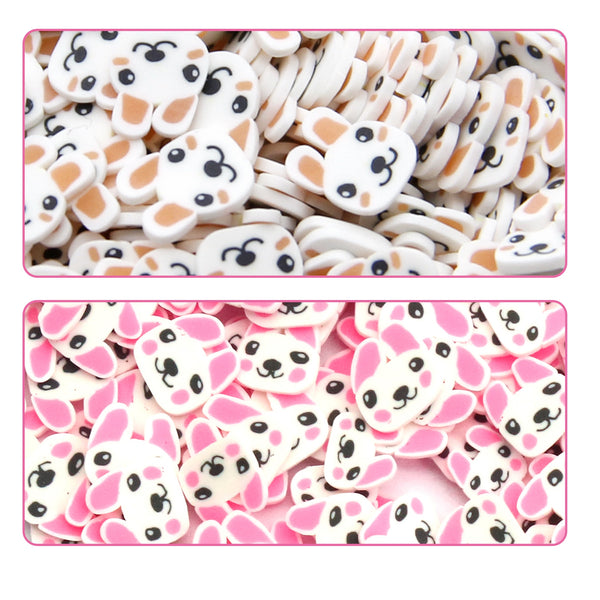 20g/pack rabbit - Polymer Clay Slices 5mm Cute animal Shape Slices- Perfect for DIY Phone Cases & Festive Nail Art, DIY Nail Art And Other Handmade Decorations Jewelry Making Supplies Crafting Supplies, Unscented