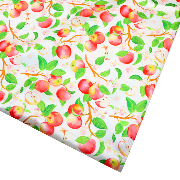 1pc 57x19.68inch Apple Watermelon Cat Grapefruit Lemon Series Print Smooth Satin Fabric Quilting Fabrics Craft DIY Handmade Doll Clothes Fabric For Patchwork DIY Handmade Craft Sewing Supplies (75gsm)