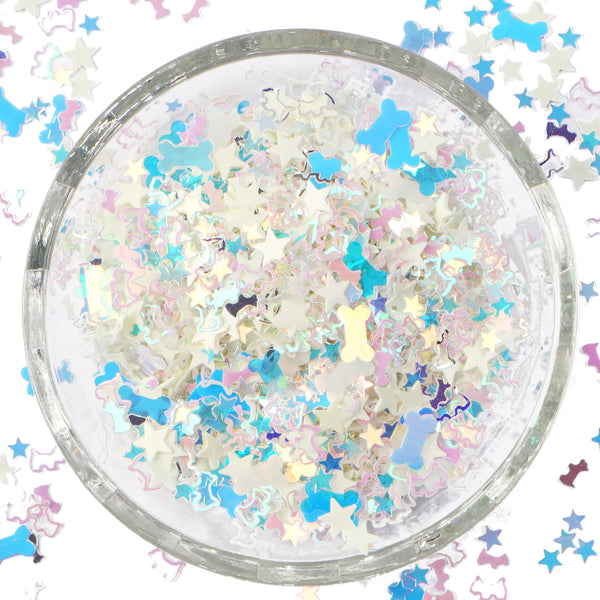 10g/0.35oz Holographic Laser Sequins,Hollow Dog Bone Star Shaped Sequins Mixed Colors,PVC Flakes for DIY Crafts,Jewelry Making DIY Christmas Hand-Sewn Decorative Accessories,Perfect for New Year, Birthday, Wedding, and Bridal Shower Celebrations