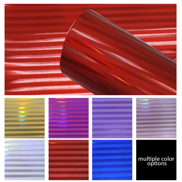 10pcs/Set 7.87x12.99inch Laser Striped Faux Leather Sheets Synthetic Leather Fabric Sheets for DIY Earrings Hair Bows Crafts Supply Projects