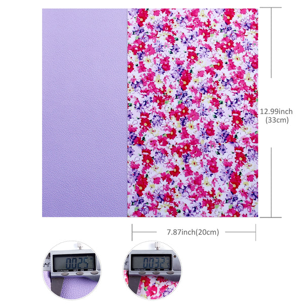 Flower 5-Piece Set Faux Leather Fabric, 7.87x12.99inch,PVC Material Synthetic Leather- Perfect For Diy Earrings, Bag,Hair Bows, And Crafts