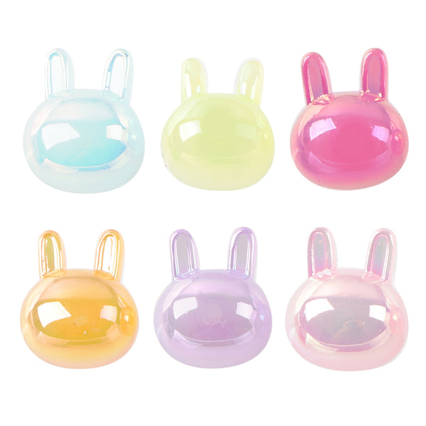 10pcs/pack 3d Acrylic bead Colored Horizontal Hole Jelly Color translucent Rabbit Bead Lovely Bunnies Clear Beads Charm For DIY Crafts,Bracelet,Mobile PhonChains,Keychain,Necklace,Jewelry Making Accessories  DIY Decorative Materials