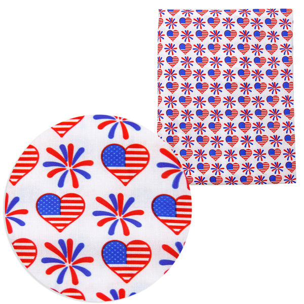 1pc 57x19.68inch Fourth of July,Independence Day Star Firework Gnome Pattern Quilting Fabric Cotton Craft DIY Handmade Doll Clothes Fabric Precut For Patchwork DIY Handmade Craft Sewing Supplies