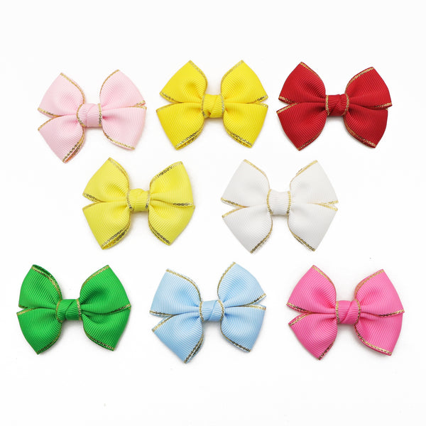 5Pc Solid Grosgrain Bow - Hair Accessories for Party Holiday Styling, Cute Faux Leather Holiday Party Accessories for Women and Girls