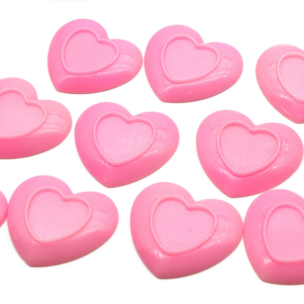 5pcs Heart Charms, Flatback Cabochons for DIY Crafts, Card Making & Jewelry Decorations