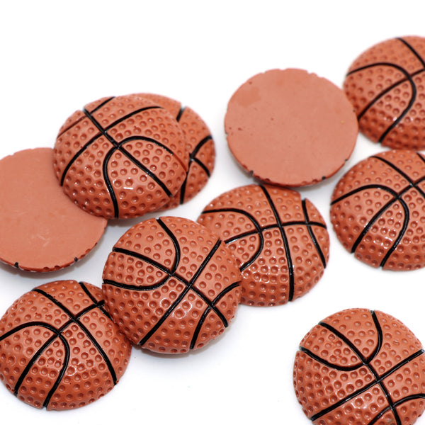 5Pcs Resin Basketball Football Soccer Shaped Flatback Cabochons - DIY Craft Beads Charms for Jewelry Making, Scrapbooking & Embellishments