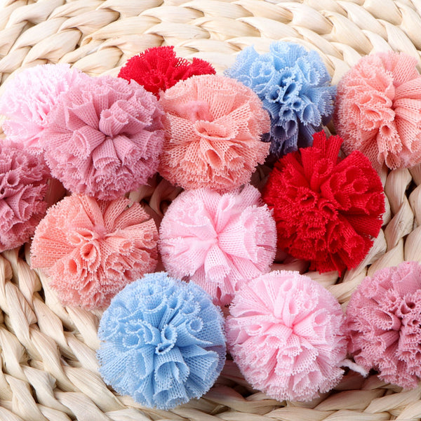 5pcs 35mm Cute Colorful Polyester Mesh Balls Decorative Accessories For Clothing Accessories Hair Accessories Making Materials