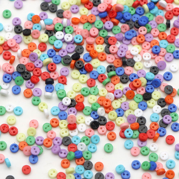 100pcs Mix Color Mini Round Costume Buttons Assortment - Buttons for Dolls, Sewing, Crafting - 3mm Diameter, Multicolor, Perfect for DIY Projects, Fashion Accessories, and More