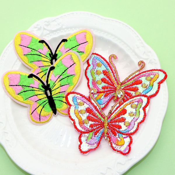 5Pcs/pack butterfly-Pattern Texture Embroidered Patches-back with glue-Iron On & Sew On Applique Patch - For DIY Clothes, Coats, Jeans, Backpack Decoration - Perfect for Personalizing Apparel & Accessories