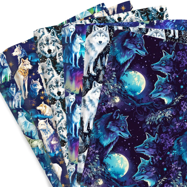 1pc Animal Series Wolf Pattern Quilting Fabric-17.7x19.68inch(45x50cm) Polyester Cotton Craft Fabrics DIY Handmade Projects Doll Clothes Fabric Precut For Patchwork Craft(108gsm)