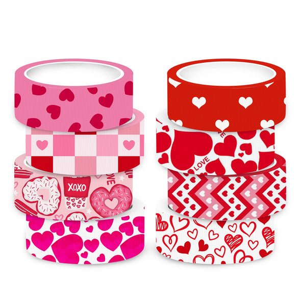 5 Yards of 25mm/1inch Valentine Heart Patterns Grosgrain Ribbon for Gift Wrapping, Wedding, Party Decoration, DIY Hair Bows and Crafting Projects