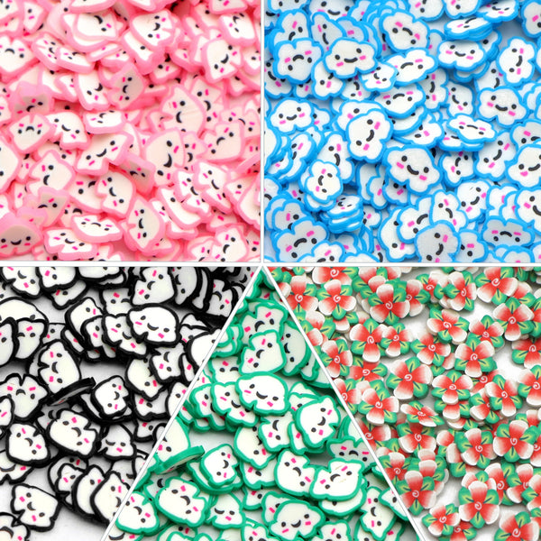 20g/pack Resin Polymer Clay Slice, Cute Cloud Shape Polymer Clay Slices, Perfect for Sticking To Slime DIY Jewelry Making, Crafts, Nail Patches Art And Decoration