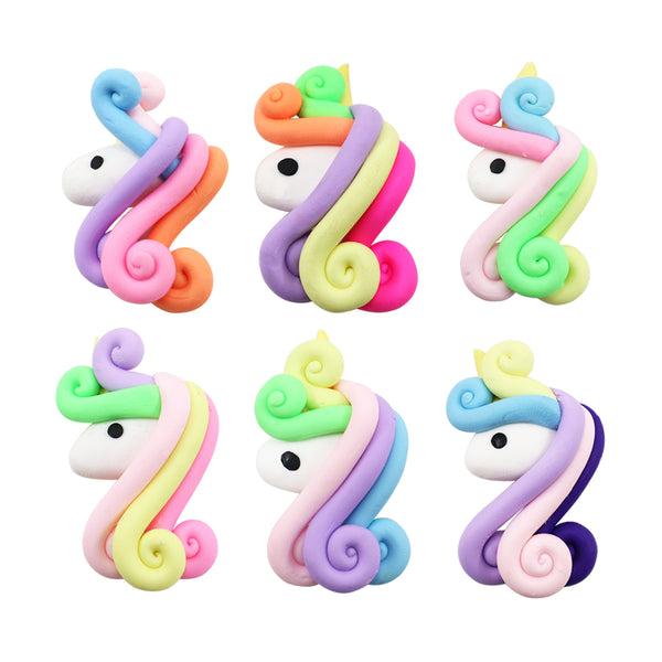 5pcs Vibrant Color Unicorn Charms Design - Polymer Clay Stationery Phone Case Decors and DIY Jewelry Making Accessories - For Creative Crafters and Jewelry Enthusiasts