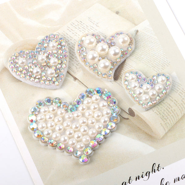 10pcs  Inlaid Polymer Clay Sequins heart shape Patches, No Back Adhesive Rhinestone Decals For  Women Holiday Clothes Bags Shoes Hats DIY Accessories,Shoes, Bag, Hairpin And Cloth Accessories，diy Handmade clothing hats hair accessories decorations