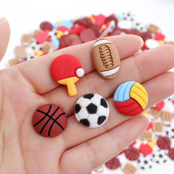 20 pieces/pack of football and basketball series 3D resin DIY jewelry accessories