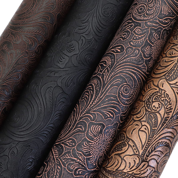 4Pcs Bump Textured Faux Leather Set Swirls 20x33cm Synthetic Leather Fabric Sheets for Earrings,Bags,Phone Case,Pencil Case,Wallet,Handbags,Making DIY Craft,Hair Accessories DIY Projects