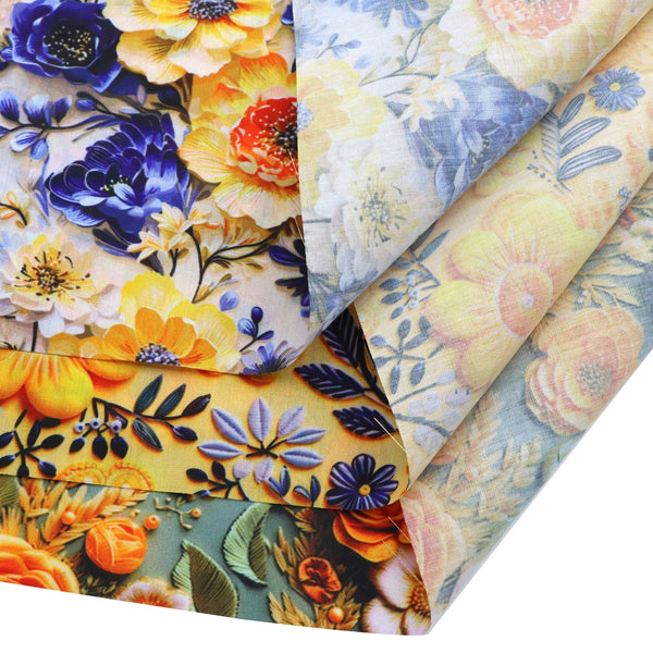 1pc 19.68x17.7inch Like-3D Floral Flower Printed Fabric Fat Quarters For DIY Sewing Quilting Materia Thanksgiving, New Year's Gifts Quilting Fabric Polyester Cotton Craft DIY Handmade Doll Clothes Fabric For Patchwork DIY Handmade Cra