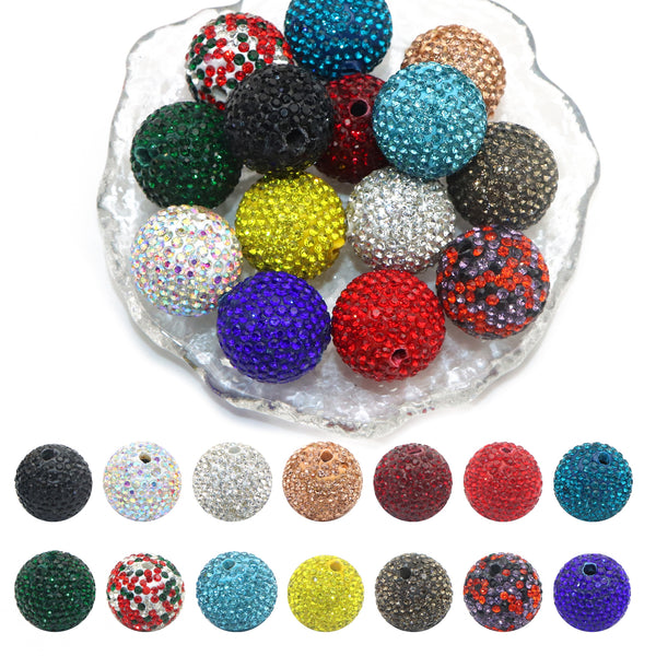 5Pcs Faux Rhinestone Polymer Clay Beads Plain Solid Color Bayberry Beads Loose Spacer Beads with Hole for Jewelry Making DIY Bracelet Necklace Chain Earrings Charm Bangle Decors Craft Supplies