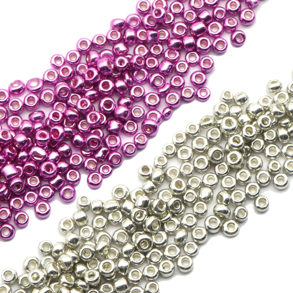 10g/pack 8/0 Ginkgo Miyuki Seed Beads Metallic Plain Solid Color Loose Spacer Acrylic Beads with Hole for Jewelry Making DIY Bracelet Necklace Chain Earrings Charm Bangle Decors Craft Accessories