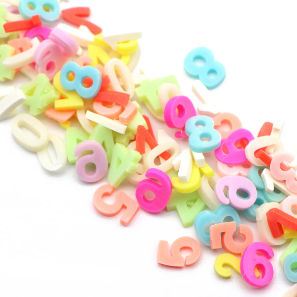 10g/pack 0-9 Mix Numbers Soft Polymer Clay Charms,Nail Decorations Manicure Design Nail Supplies For Professionals Accessories