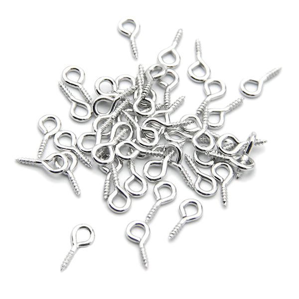 50pcs Mini Screw Eye Pins with Threaded Clasp Connector for Resin Mold Jewelry Making - Eye Pin Eyelets Screw Hooks Accessories