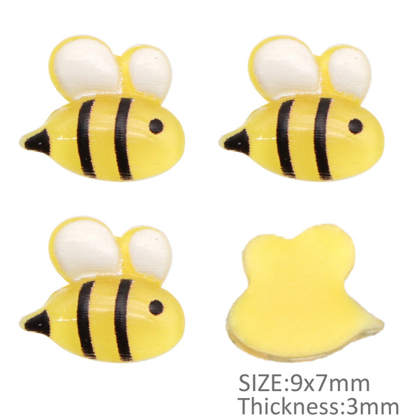 Handmade Resin Glitter Cute Mini Bee Rhinestone Appliques for DIY Crafts and Decorations Hand-painted Mini Honeybee Nails, Art Flatback Cartoon Rhinestone, DIY Scrapbook Appliques Accessories, Crafts