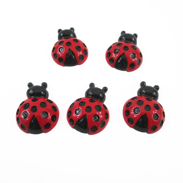 5pcs Ladybug Resin Cute Colorful Beautiful Flatback Appliques DIY Wedding Home Scrapbook Crafts Accessorie