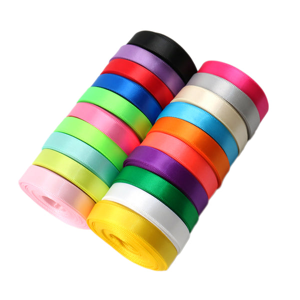 20 Rolls, 0.35 Inch X 5 Yards/roll Solid Color Double Side Satin Ribbon Set For Gift Wrapping Ribbon Holiday DIY Craft Ribbons For Home Party Decor