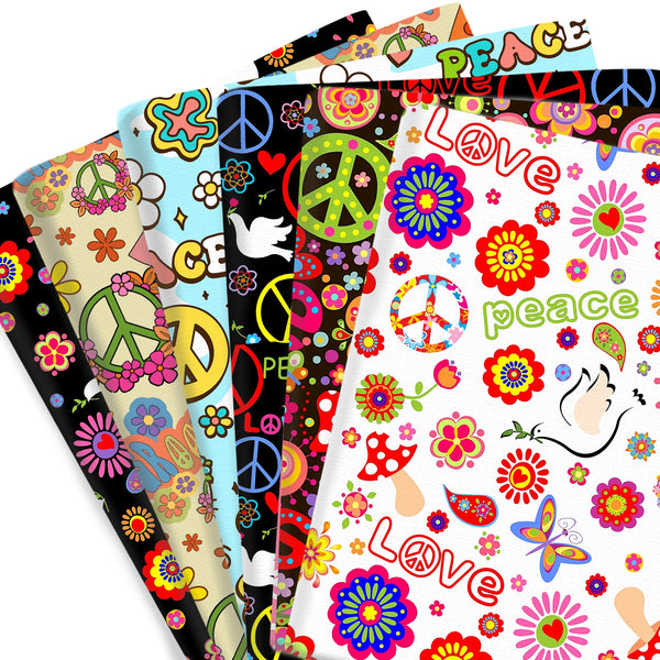 1pc Peace & Love Floral Series Pattern Quilting Fabric-17.7x19.68inch(45x50cm) Polyester Cotton Craft Fabrics DIY Handmade Projects Doll Clothes Fabric Precut For Patchwork Craft(108gsm)