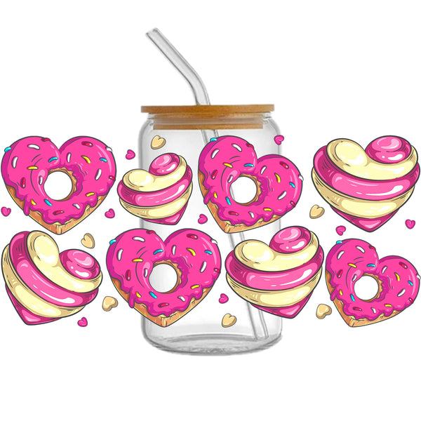 1pc Waterproof Donut Series teach Sticker For 16oz Glass Cups,Uv Dtf Transfer Diy Crystal Label,Faith Cross Libbey Glass Wrap ,Vinyl Cup Wrap ,Uv Stickers Diy Sticker For Glass Bottle-High Quality Tumbler Furniture Craft Wood DIY Crafts 16oz