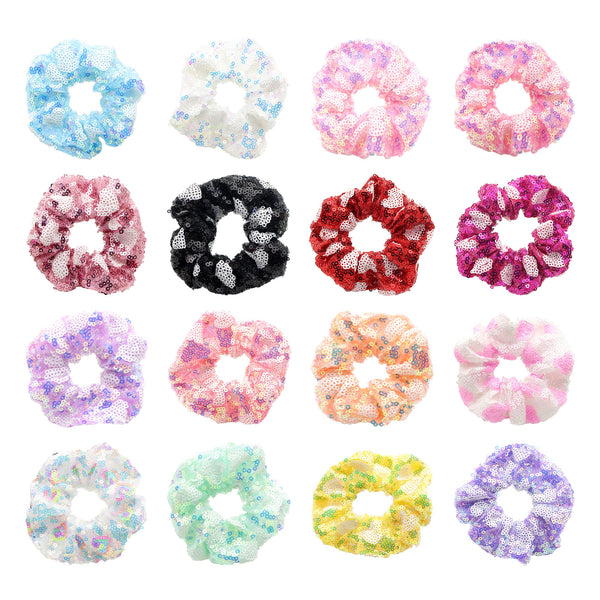 1 Pcs Shiny Sequin Hair Scrunchies,Soft Elegant Hair Elastics & Ties with Glitter Sequin Decor,Vibrant Colors,Charming Ponytail Holder Hair Accessories for Women - Perfect for Hair Styling and Decoration