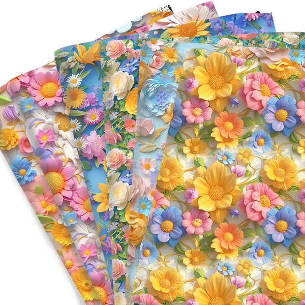 1pc Like-3D Flower Floral Series Pattern Quilting Fabric-17.7x19.68inch(45x50cm) Polyester Cotton Craft Fabrics DIY Handmade Projects Doll Clothes Fabric Precut For Patchwork Craft(108gsm)