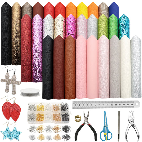 Faux synthetic leather set (30piece/set 7.70*12.90inch) Carrying Multifunction Handmade Craft DIY Tool Set