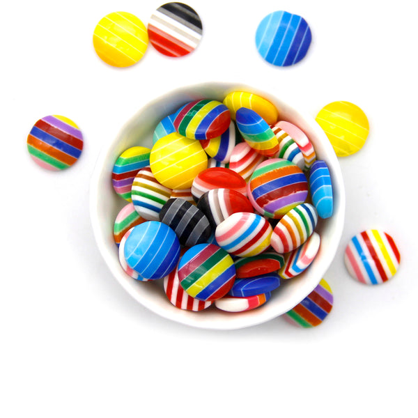 10pcs stripe 3D Resin Cabochons Charms For Diy Scrapbooking Jewelry Making & Craft Decorations