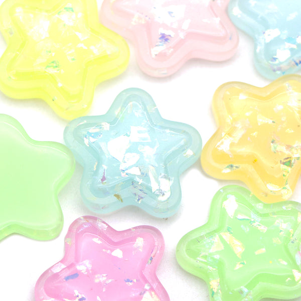 10pcs/pack Translucent jelly color3d Resin Pentagonal Star  For DIY Jewelry Making Accessories diy Handmade clothing hats hair accessories decorations Crafts Necklaces Bracelets Jewelry Decorations Phone Case Decorations