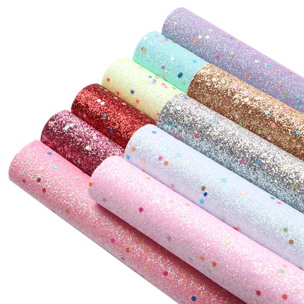 1pcs Sequins glitter Faux Synthetic Leather  7.7*12.9inch Fabric Sheets For DIY Bows, Waist Belt, Earrings, Handbag, Phone Case, Pencil Case ,Shoes Bags Artificial Leather Crafts Handmade Material