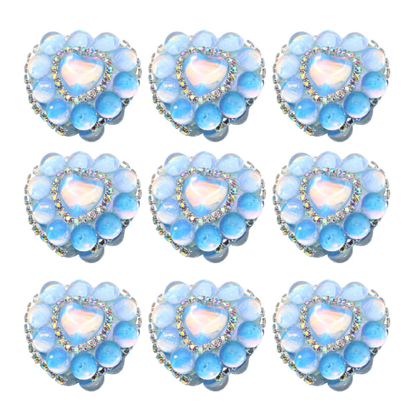 1Pc Rhinestone Faux Crystal Beads Cats Eye Stone Heart Shaped Beads Loose Spacer Beads with Hole for DIY Beaded Pen Accessories Flowers Jewelry Making DIY Bracelet Necklace Chain Earrings Charm Bangle Decors Craft Supplies