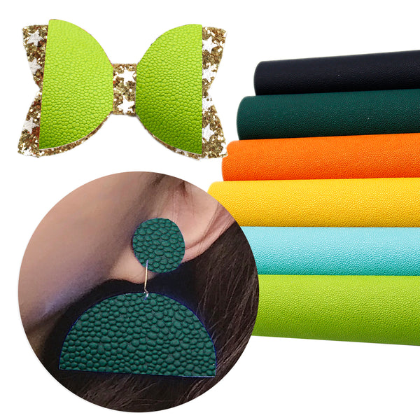 1pcs solid color Bump Texture Faux Synthetic Leather  7.7*12.9inch Fabric Sheets For DIY Bows, Waist Belt, Earrings, Handbag, Phone Case, Pencil Case ,Shoes Bags Artificial Leather Crafts Handmade Material