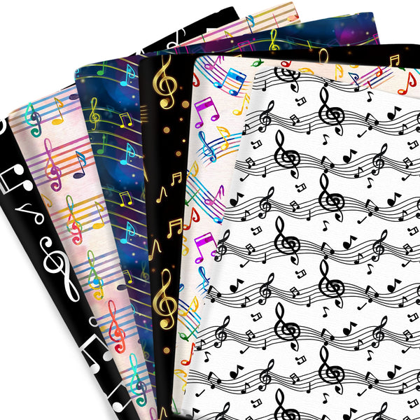 1pc 57x19.68inch Music Notes Series Pattern Quilting Fabric Polyester Cotton Craft DIY Handmade Doll Clothes Fabric Precut For Patchwork DIY Handmade Craft(108gsm）