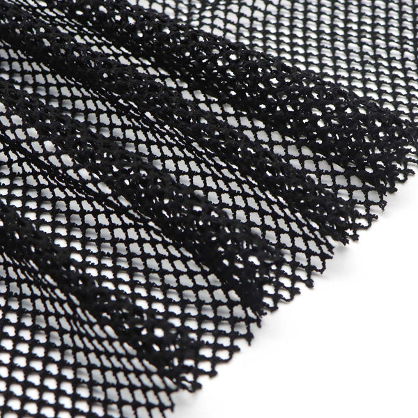 Black Blended Mesh Fabric - 150x50cm Perfect for DIY Crafts, Sewing Projects, Fish Nets & Storage Bags - Machine Washable Nylon Netting