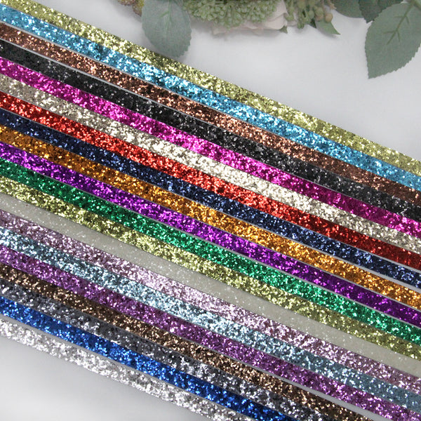 5 Yards 0.35inch/9mm Onion Bright Sequin Glitter Leather Fabric Ribbon For Edging Strip Clothing Accessories DIY Butterfly Knot Material Party Holiday Christmas Ribbon