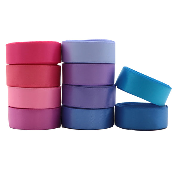 10 Rolls, 0.63Inch/16mm X 2 Yards/roll Solid Color Pink Blue Series Satin Ribbon Set For Gift Wrapping Ribbon Holiday DIY Craft Ribbons For Home Party Decor