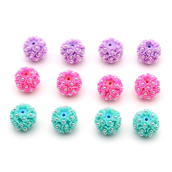 1Pc flower Faux Beads Loose Spacer Beads with Hole for Jewelry Making DIY Bracelet Necklace Chain Earrings Charm Bangle Decors Craft Supplies