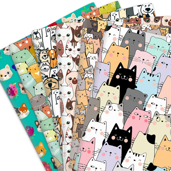 1pc 19.68x17.7inch Cute Cat Animal Series Quilting Fabric Cotton Craft DIY Handmade Doll Clothes Fabric Precut For Patchwork DIY Handmade Craft Sewing Supplies