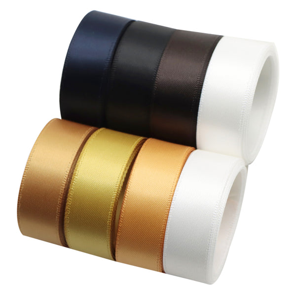 16yards/set New Year Color Satin Ribbon Roll 16mm/0.63in Solid Color Ribbon Set for Gift Package Wrapping, Hair Bow Clip Accessory Making, Crafting Holiday Wreaths Decor(8 rolls/set,2 yards/Roll)