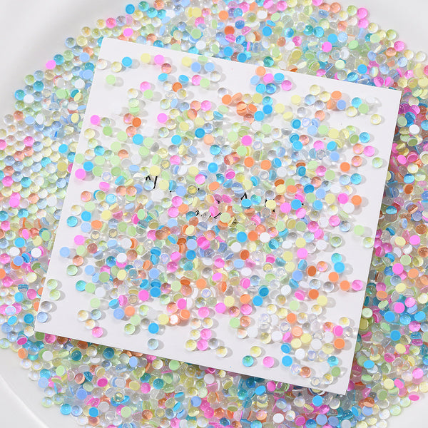 100pcs/pack Iridescent Half Round Mermaid Color Acrylic Beads Clear Transparent Flatback Resin Cabochon Pearls For Crafts Necklaces Bracelets Jewelry Decorations Wedding Dress Nail Art