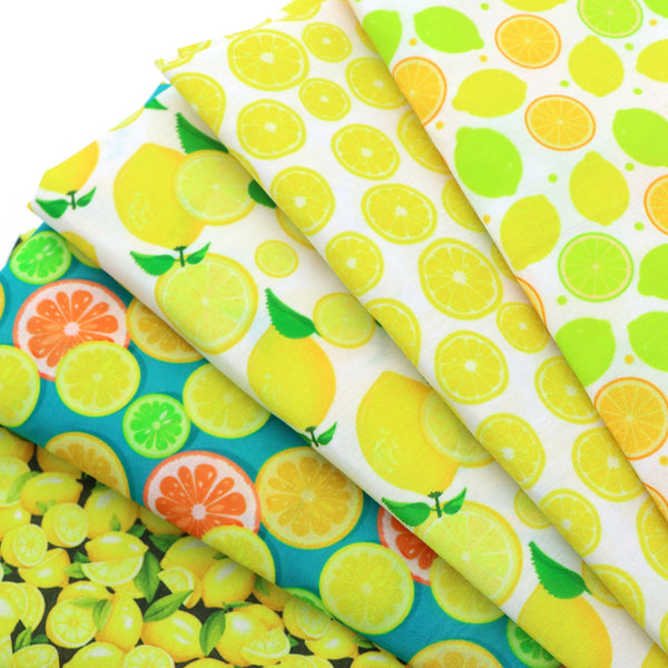 1pc 19.68x17.7inch Lemon Fruit Series Pattern Quilting Fabric Cotton Craft DIY Handmade Doll Clothes Fabric Precut For Patchwork DIY Handmade Craft