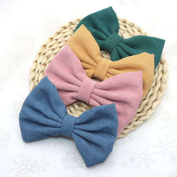 1pc/pack Corduroy Fabric style fabric diy Bow Hair jewelry accessories, Women Large  Hair Accessories For Women Accessories，for diy -Hairpins, Hairbands, Hair Accessories